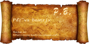 Páva Beatrix névjegykártya