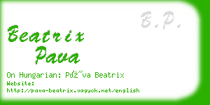 beatrix pava business card